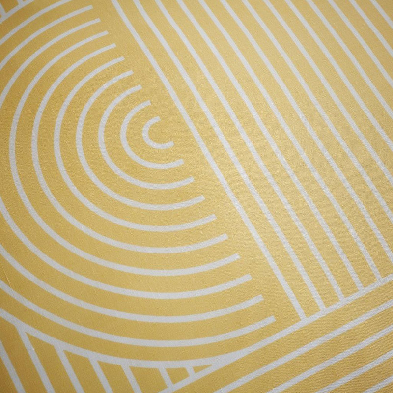 Geometric Shapes Duvet Cover Set with Pillowcases, Kingsize - 2 Standard Pillowcases, Ochre/Grey
