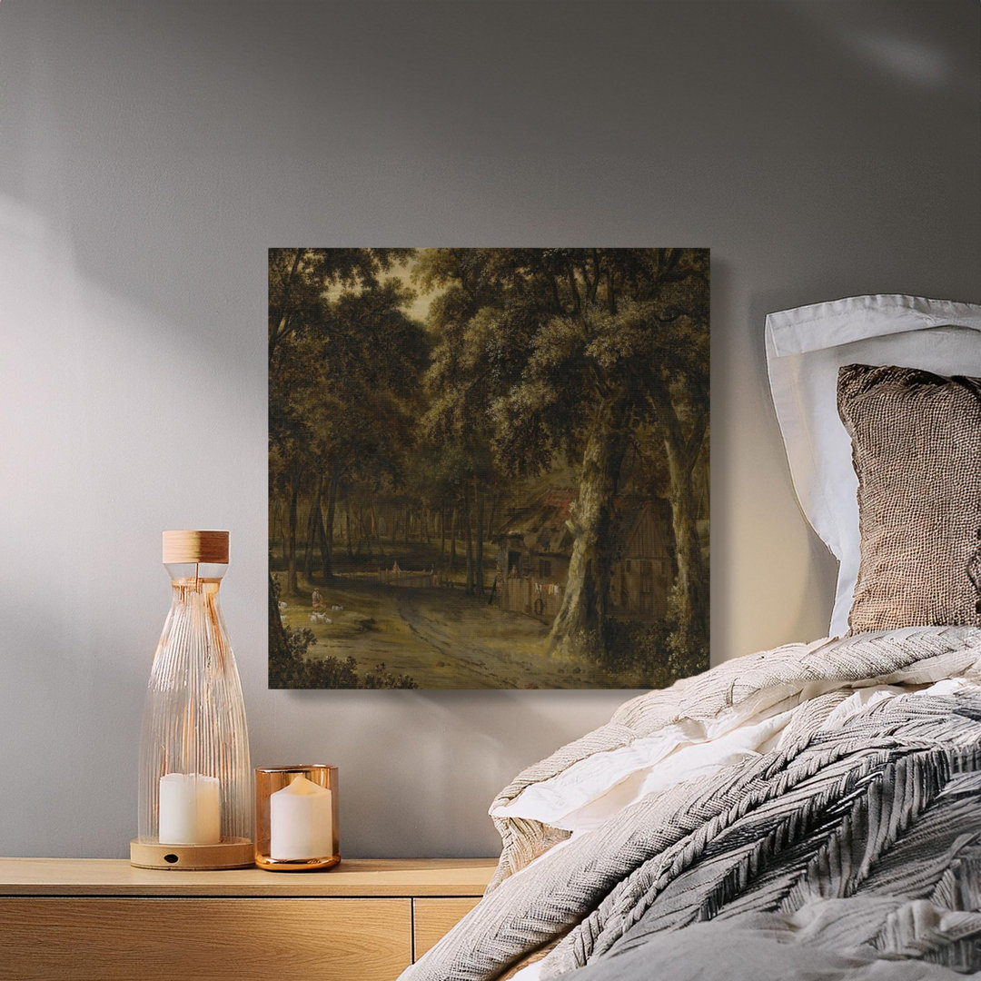 Forest Landscape Canvas Wall Art, Rustic Cabin Scene, Gallery Wrapped Canvas Print, Ready to Hang, Archival Quality, Home Decor