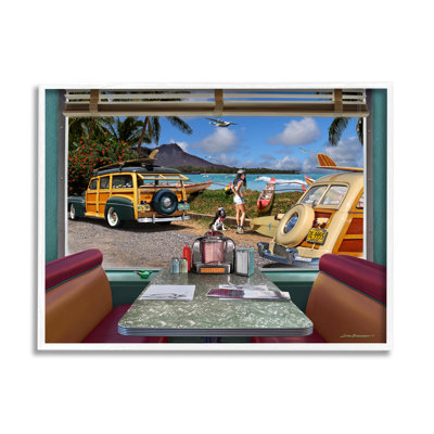 Az-039 - Diner rétro encadré avec vue sur la plage