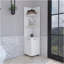 Armoire de coin haute 62H "avec tablette à 3 niveaux et 2 portes, blanc
