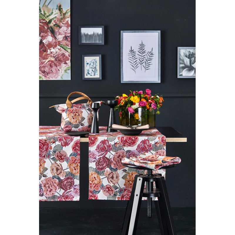 Summergarden Floral Square Cushion Cover, Grey/Pink, 49 x 49cm