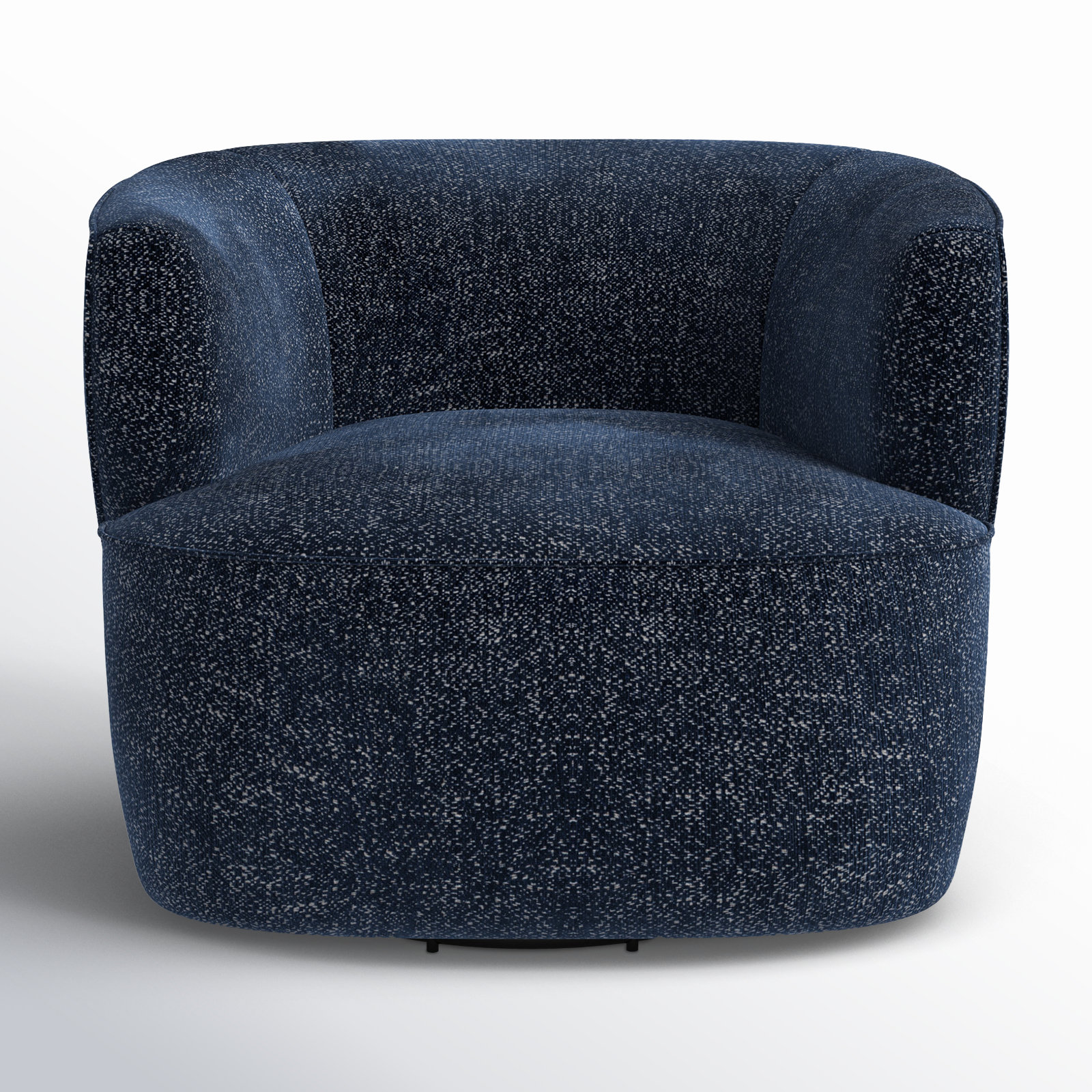 Bronte Pine Swivel Barrel Chair, Comal Azure Performance Textured Weave