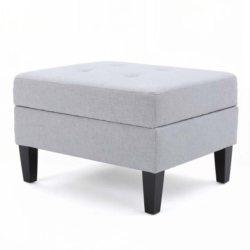 Lift Top Storage Ottoman, Dark Gray