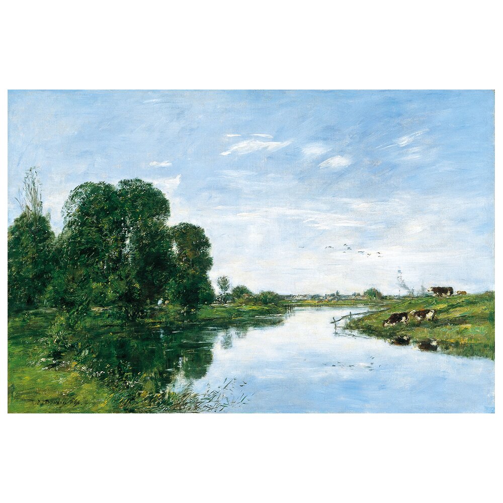 Gerahmtes Leinwandbild La Touques À Saint-Arnoult von Eugène Boudin