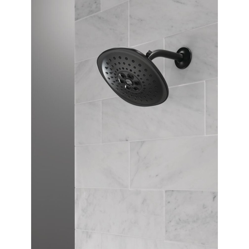 Universal Showering Components 2 GPM Shower Head with H2okinetic Technology, Matte Black
