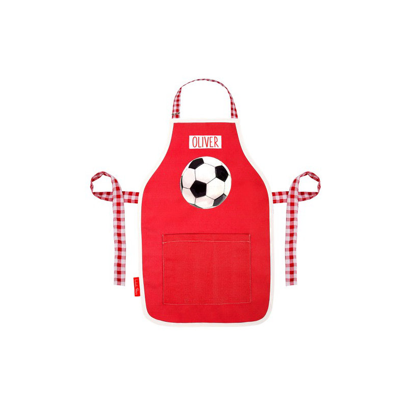 Football Childrens Apron, 6-13 Years, Red