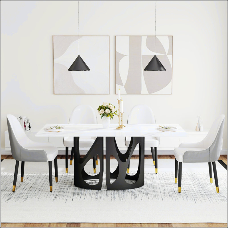 Table repas, Noir / blanc, H 29,53 po x L 70,86 po x l 35,43 po