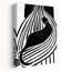 Black Cat Lines Abstract Modern Cat Wall Art Print 1 Piece Wrapped Canvas Wall Art-1803225132