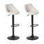 Swivel Upholstered Adjustable Height Counter Stool with Metal Frame-1218607428