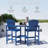 Tall Adirondack Chair Set Of 2, Hdpe Balcony Chairs With Connecting Tray, Two Cup Holders-899111311