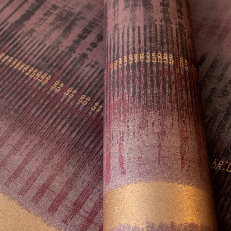 Adonea Hermes Smooth Metallic 33' L x 21" W Wallpaper Roll, Ruby Red