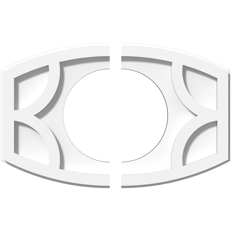 14"W x 9 3/8"H x 6"ID x 7 1/2"C x 1"P Kailey Architectural Grade PVC Contemporary Ceiling Medallion, Two Piece