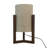 Minimalist Open Frame Walnut Wood Table Lamp, Cylinder Beige Linen Shade Modern Nightstand Lamp for Bedroom Living Room