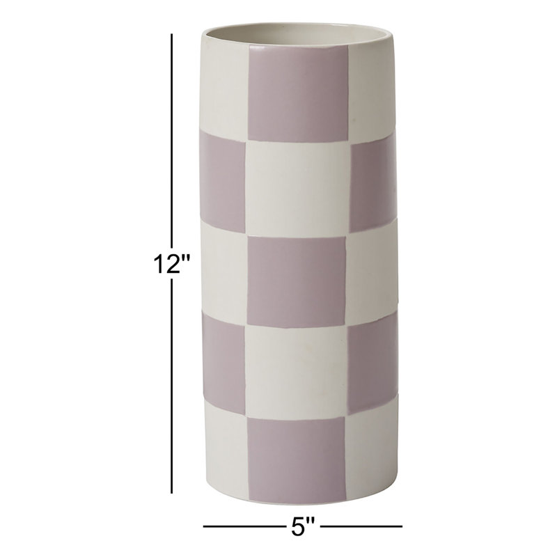 Perseus Checkerboard Vase 5"x 12", 12" H x 5" W x 5" D