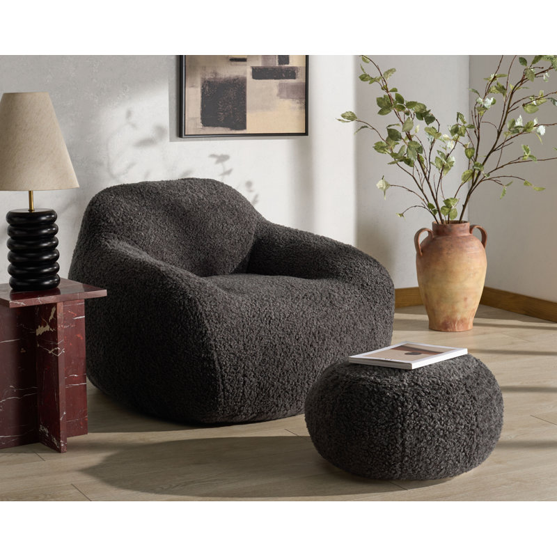 Lorianna Bean Bag Chair, Dark Grey