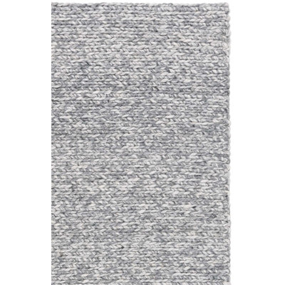 Tapis gris / ivoire en laine / viscose / coton tissé à la main Englewood Natura
