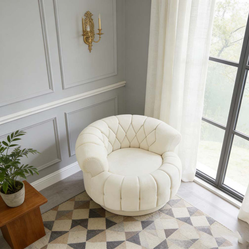 Fauteuil d'appoint pivotant, Beige