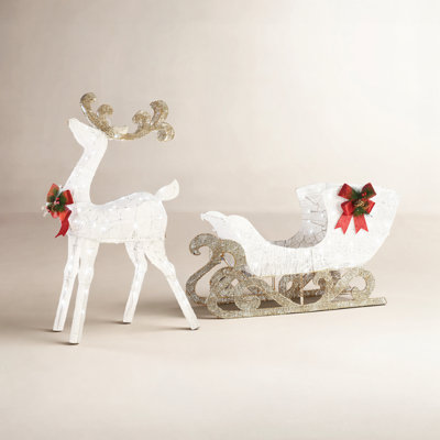 The Holiday Aisle® 48" Pre-Lit Sisal Reindeer