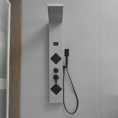 3-way Diverter Shower Tower Panel System with Fixed Shower Head