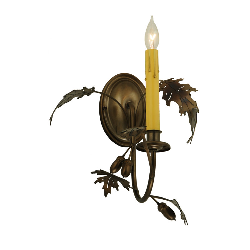 Oak Leaf & Acorn 1 - Light Candle Wall Light