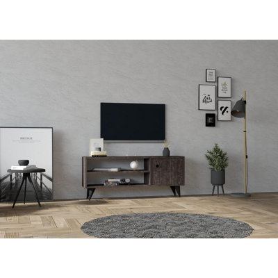 Meuble télé moderne avec option de fixation murale, 47,2 po x 19,7 po x 11,4 po | 100% panneau de particules enduit de mélamine, épaisseur: 0,71 pouce | Comprend plusieurs tablettes et un rangement supplémentaire pour des espaces de vie élégants