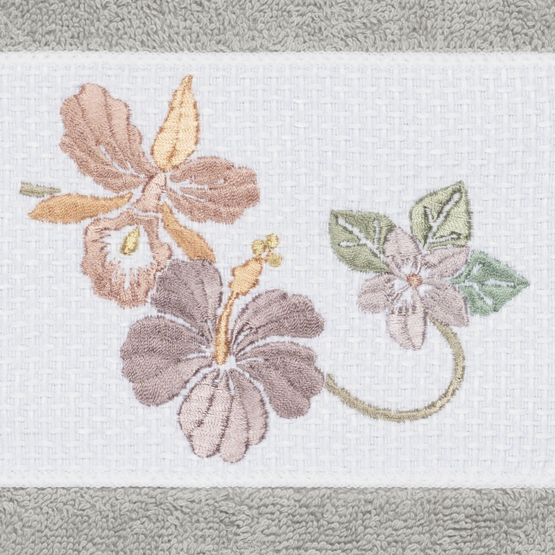 Caroline Turkish Cotton Midweight Hand Towel, Light Gray