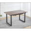 Table de salle à manger carrée extensible avec pieds en métal, conception moderne peu encombrante pour des espaces de vie polyvalents-1313168005