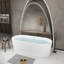 Baignoire autoportante en acrylique de 67 po, conception ovale, finition blanche brillante, bonde escamotable, confortable et pour salle de bain avec baignoire en acrylique, forme, centre spacieux