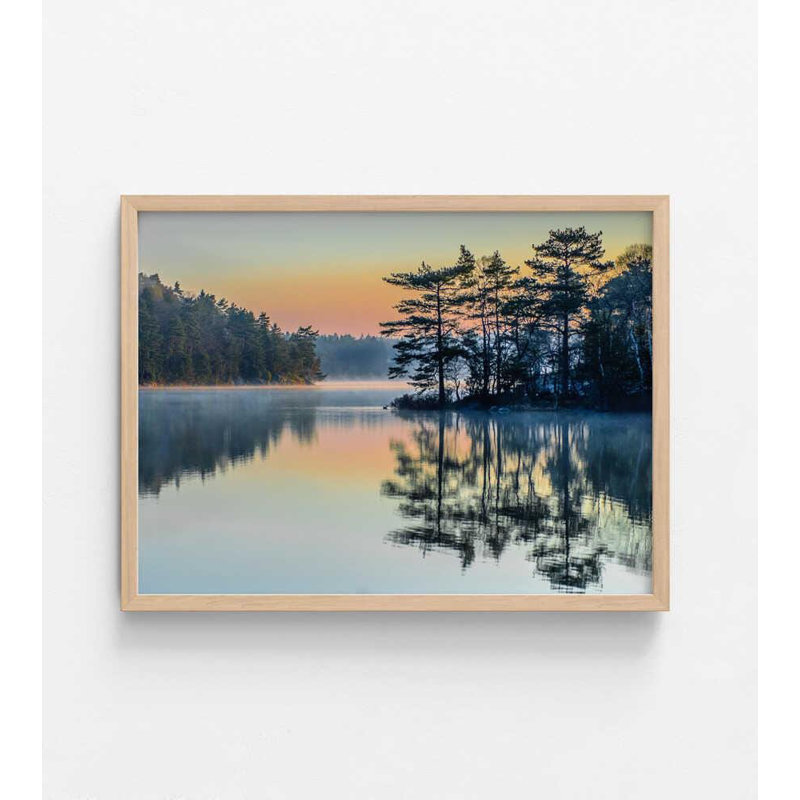 «Tranquil Lake Sunrise - Serene Nature Landscape», reproduction d'art, H 42 po x l 56 po, Tanné