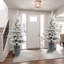 Arbre de Noël floqué avec lumières DEL blanc chaud, pommes de pin et base de pot-1821268367
