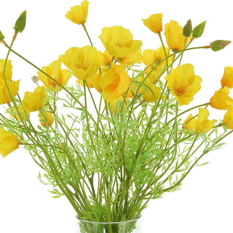 Poppy Arrangement in Glass Vase