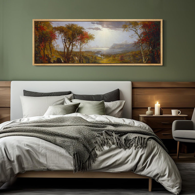 «Autumnal Serenity Landscape Sunset Over Wilderness», reproduction encadrée, H 30 po x l 60 po, Naturel