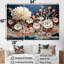 Fleurs de corail - ensemble d'art sur toile corail sous l'eau-107753527-107753522
