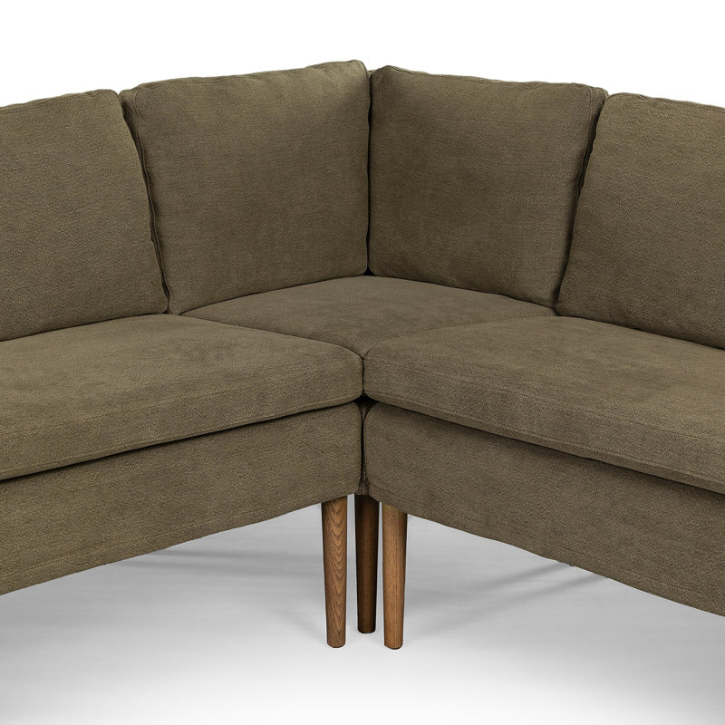 Aurelia Modular 3-Piece Slipcover Sectional, Broadway Olive Linen, 34.5" H x 76" W x 76" D, Symmetrical