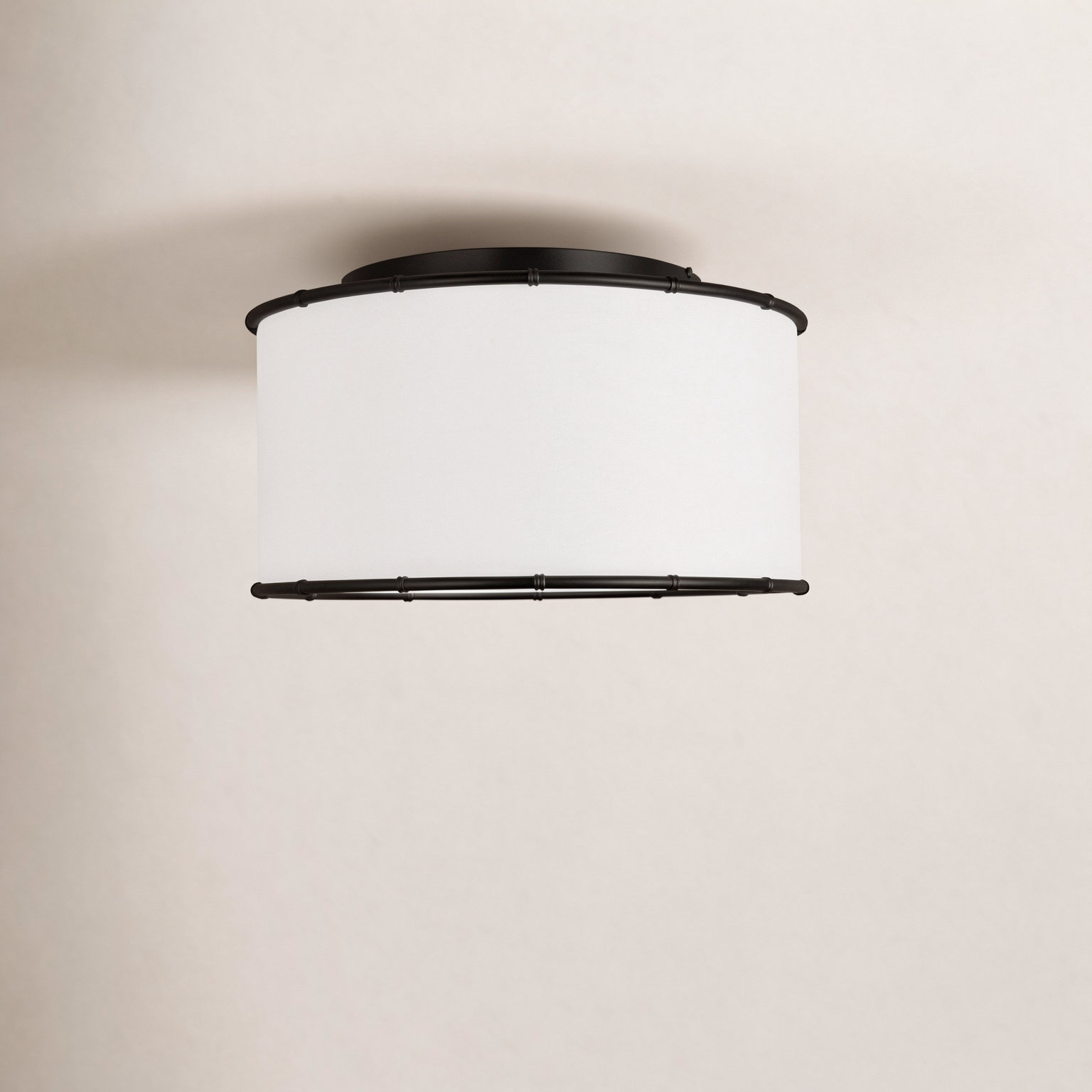 2-Light Flush Mount, Aged Iron