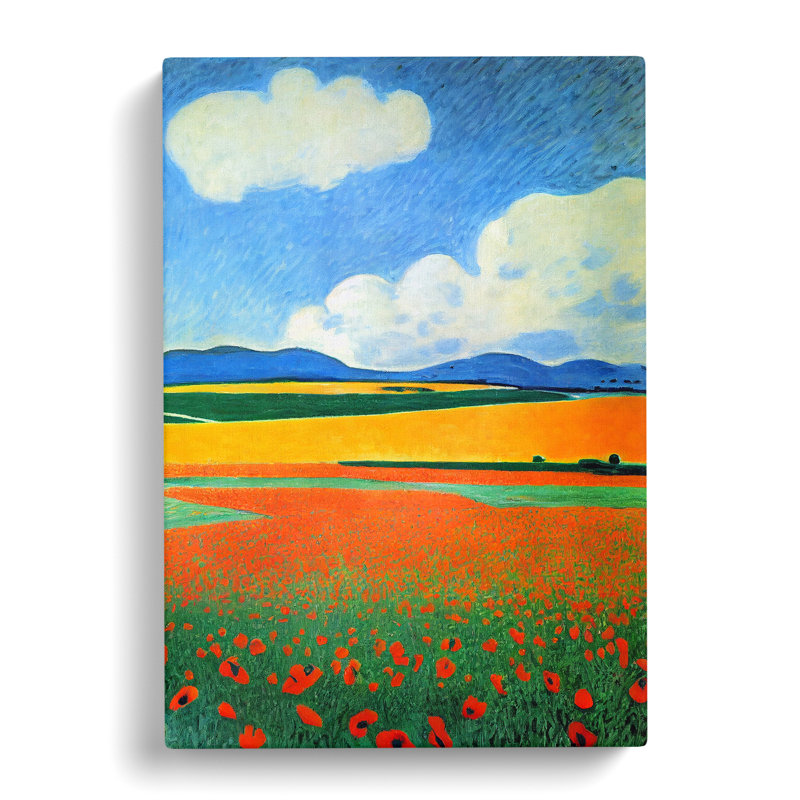 Bostobrick Poppy Field - Wrapped Canvas, 76cm H x 50cm W x 3cm D