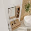 Armoire à miroir murale 10 po, armoire de salle de bain avec rangement sans porte, contreplaqué (Mc250gimo) (armoire à miroir seulement, sans cadre en aluminium noir)