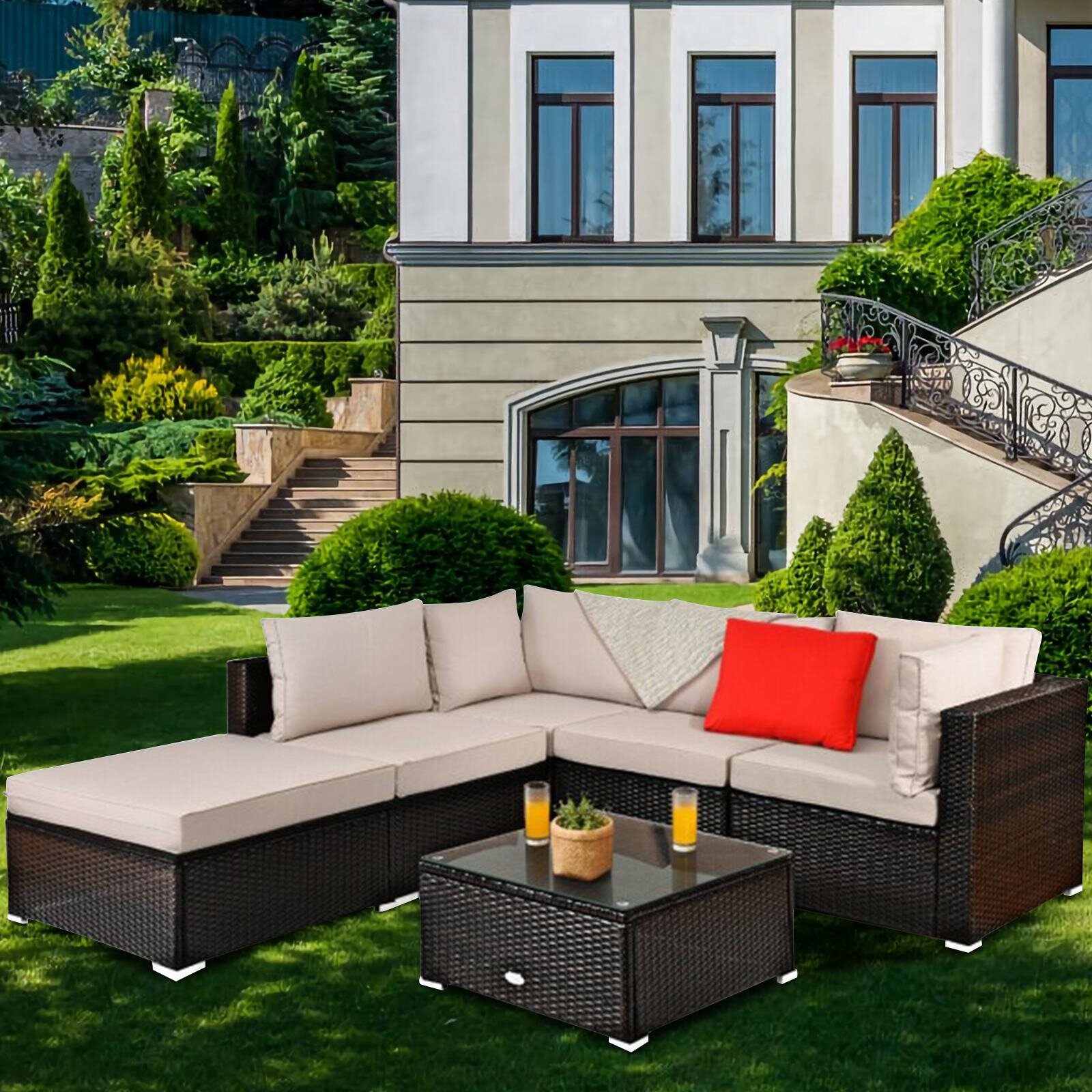 Outdoor sofa and deals ottoman