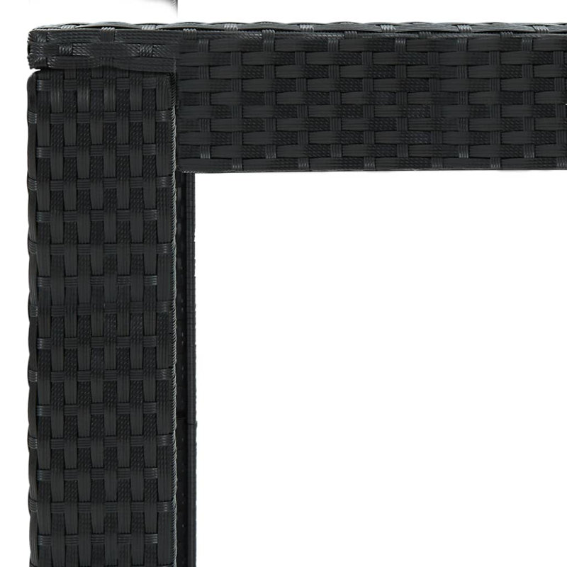 Table de bar d'extérieur en rotin, Noir, l 23,8 po x L 55,3 po x H 43,5 po