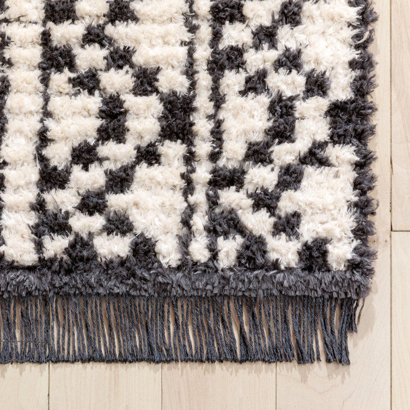 Tapis gris à imprimé animal Marzana, Tapis de couloir 2 pi 7 po x 9 pi 10 po