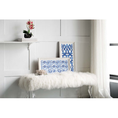 Ensemble de 2 sculptures suspendues bleues et blanches, décoration murale moderne, 12,5 po x 24,5 po