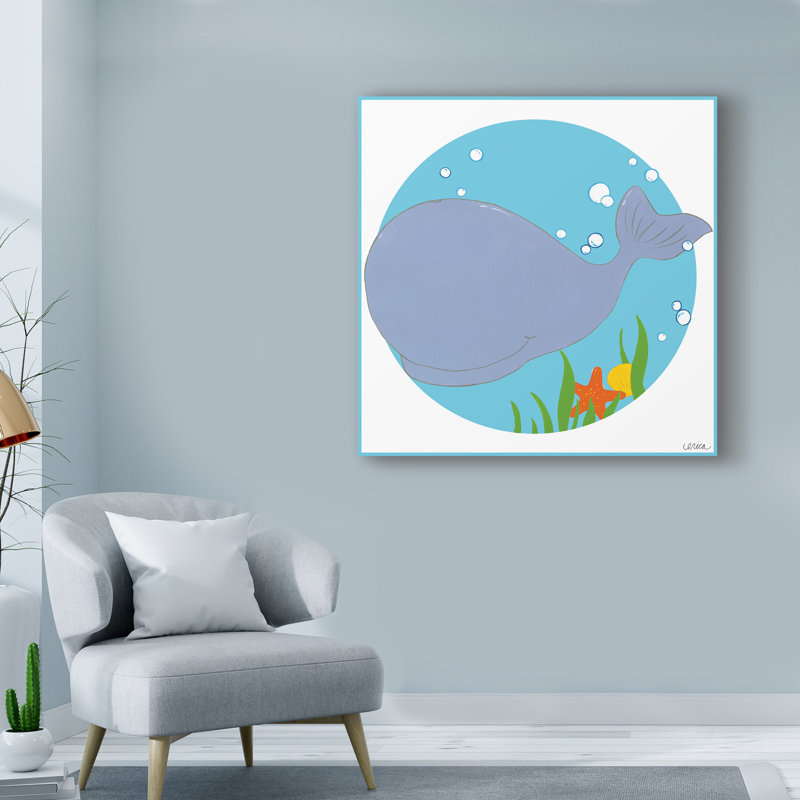 « wally the baleine », art sur toile, H 14 po x l 14 po x P 2 po