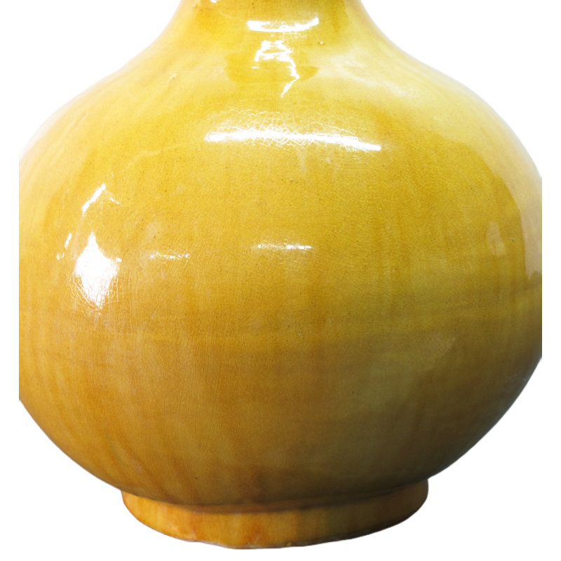 Asian Classic Handmade Table Vase, Yellow