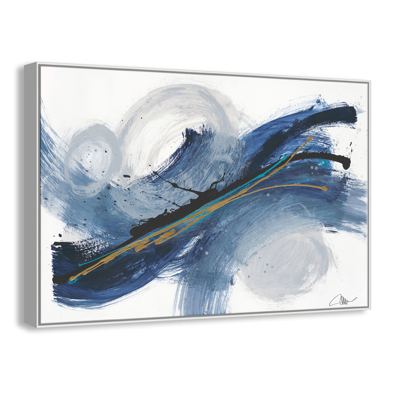 Tectonic - Cadre flottant, reproduction d'art sur toile, Cadre blanc, H 12 po x l 16 po x P 2 po