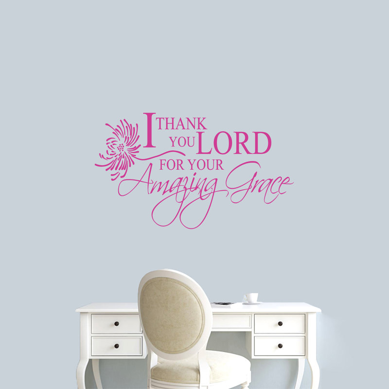 Adhésif décoratif Steen I Thank You Lord, Rose vif