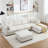 120.47'' Wide Modern Corduroy Sectional Sofa With Ottomans And Two Pillows-595067424