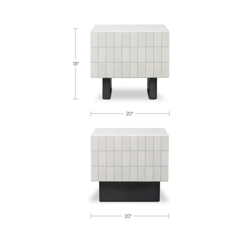 Farren Outdoor Side Table Brown, Cream