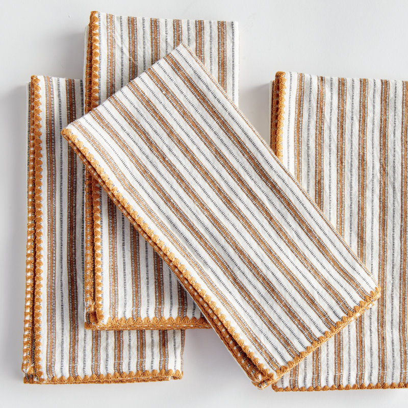 Serviettes de table Nigel Sidney, À rayures