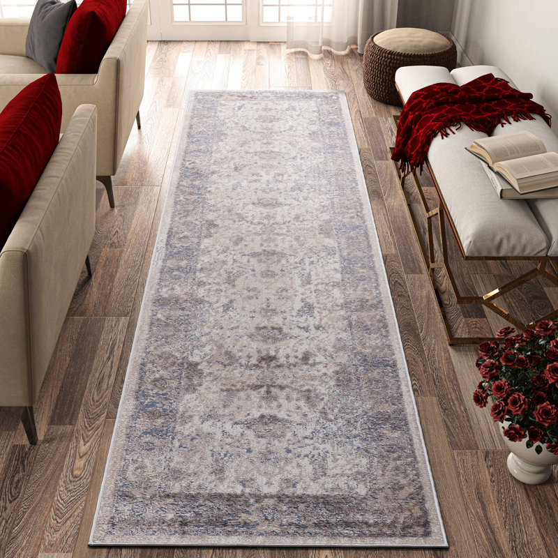 2X8 Loom & Area Rug In Brown/Beige, Stylish For Entryway, Stain , Non-Shedding, Quality Rug, Traditional Design Study, Fade