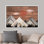 Western Sun & Clouds Snowy Winter Mountains Nature Artwork Wood Effect Panels Art Rustic Landscape, reproduction d'art sur toile
